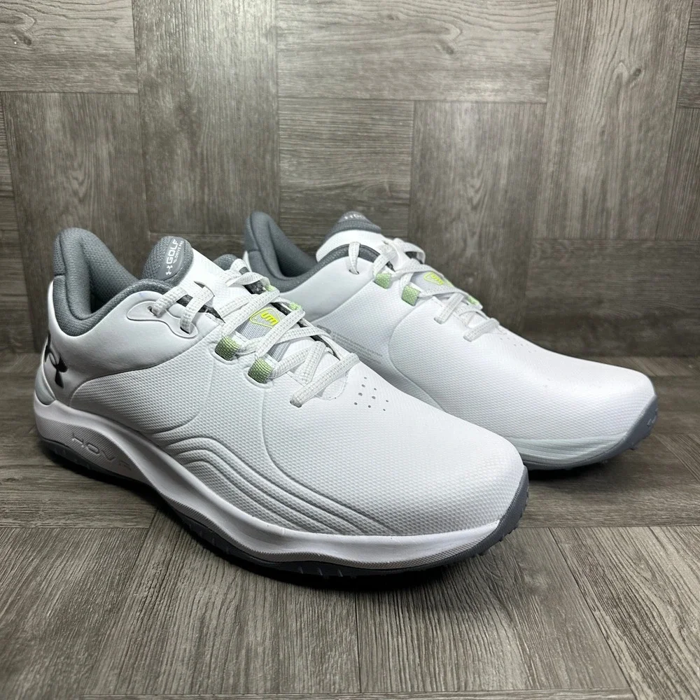 Under Armour HOVR UA Drive Pro S3 Spikeless Golf Shoes White 3026920-100 Sz 9.5
